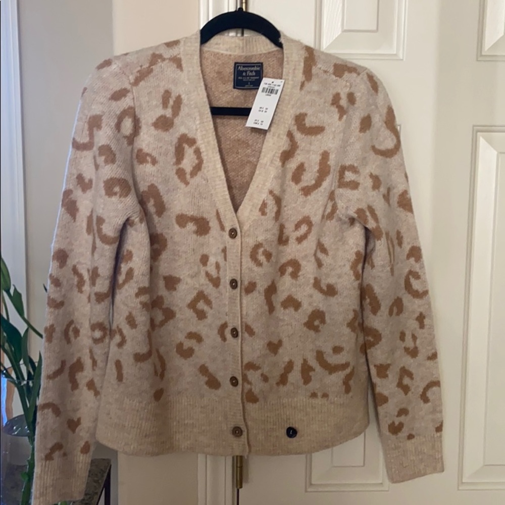Abercrombie Leopard Cardigan Sweater